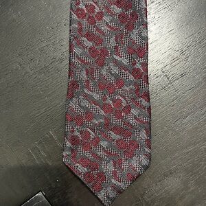 Biaggiotti‎ Avanti Silk Tie Men Classic Buisness Wedding Tie Red and Grey Floral
